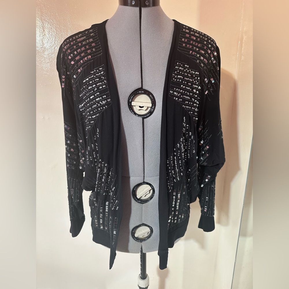 Tennis XS Black Sequin Open-Front
Jacket - Made in Colombia